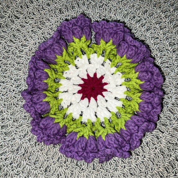 Hand Crafted Crochet Coaster set Tulip Flower Bell with basket Round Cup… - Picture 8 of 9